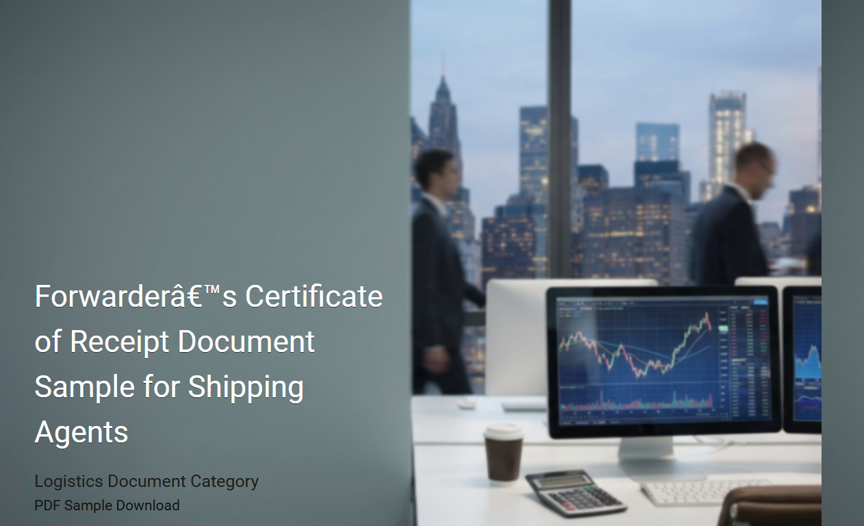 Forwarder's Certificate of Receipt: Document Template for Shipping Agents