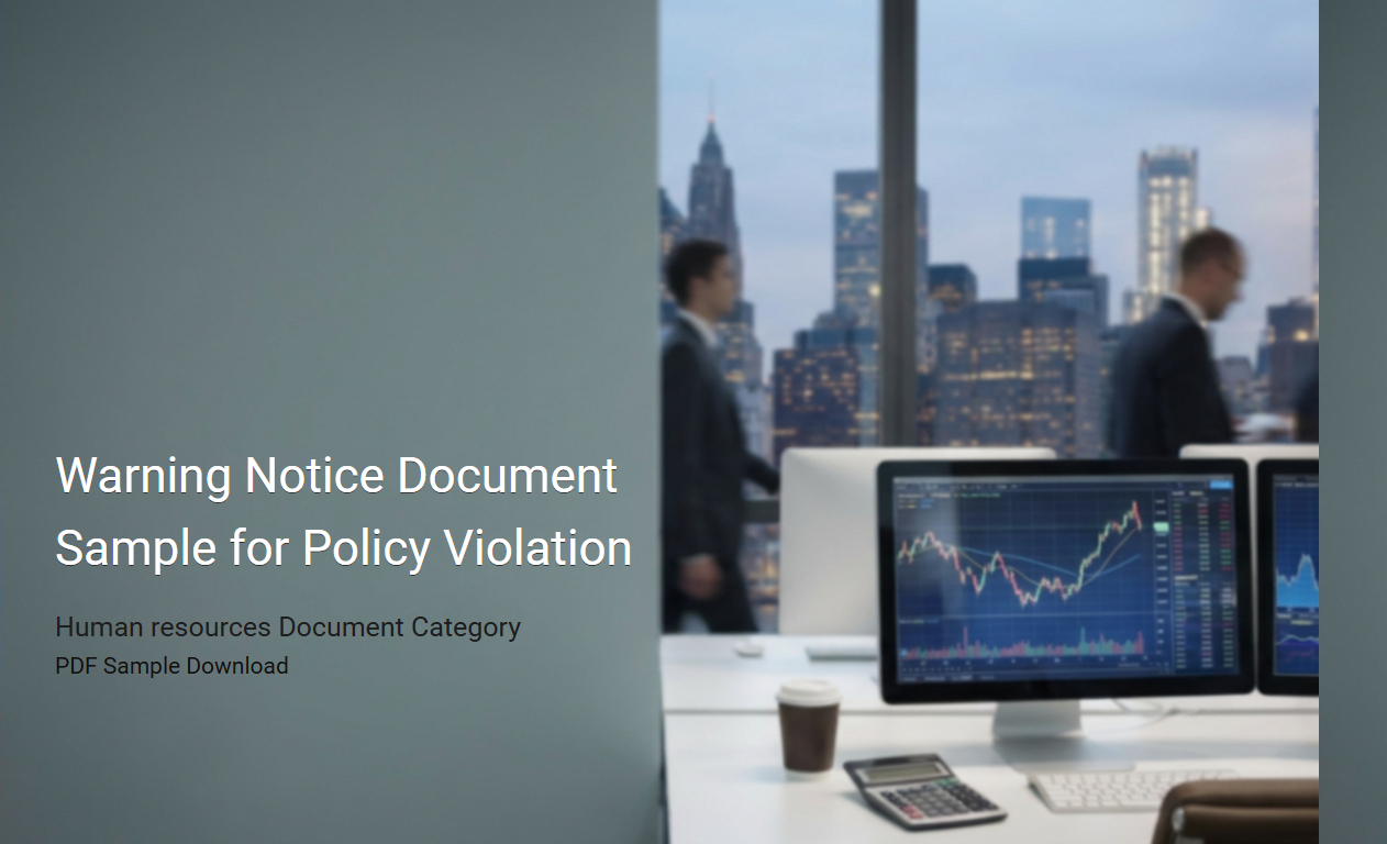 Sample Warning Notice Document for Policy Violation in the Workplace