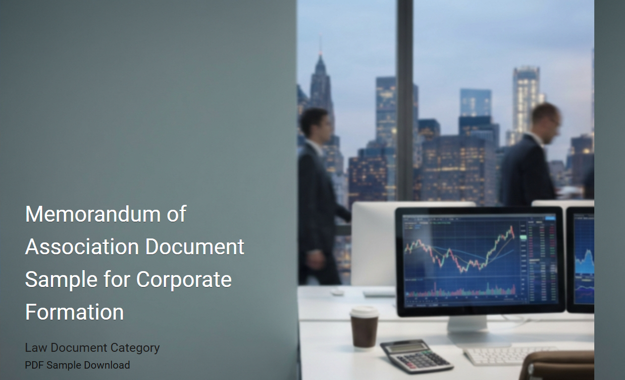 Memorandum of Association Document Template for Corporate Formation