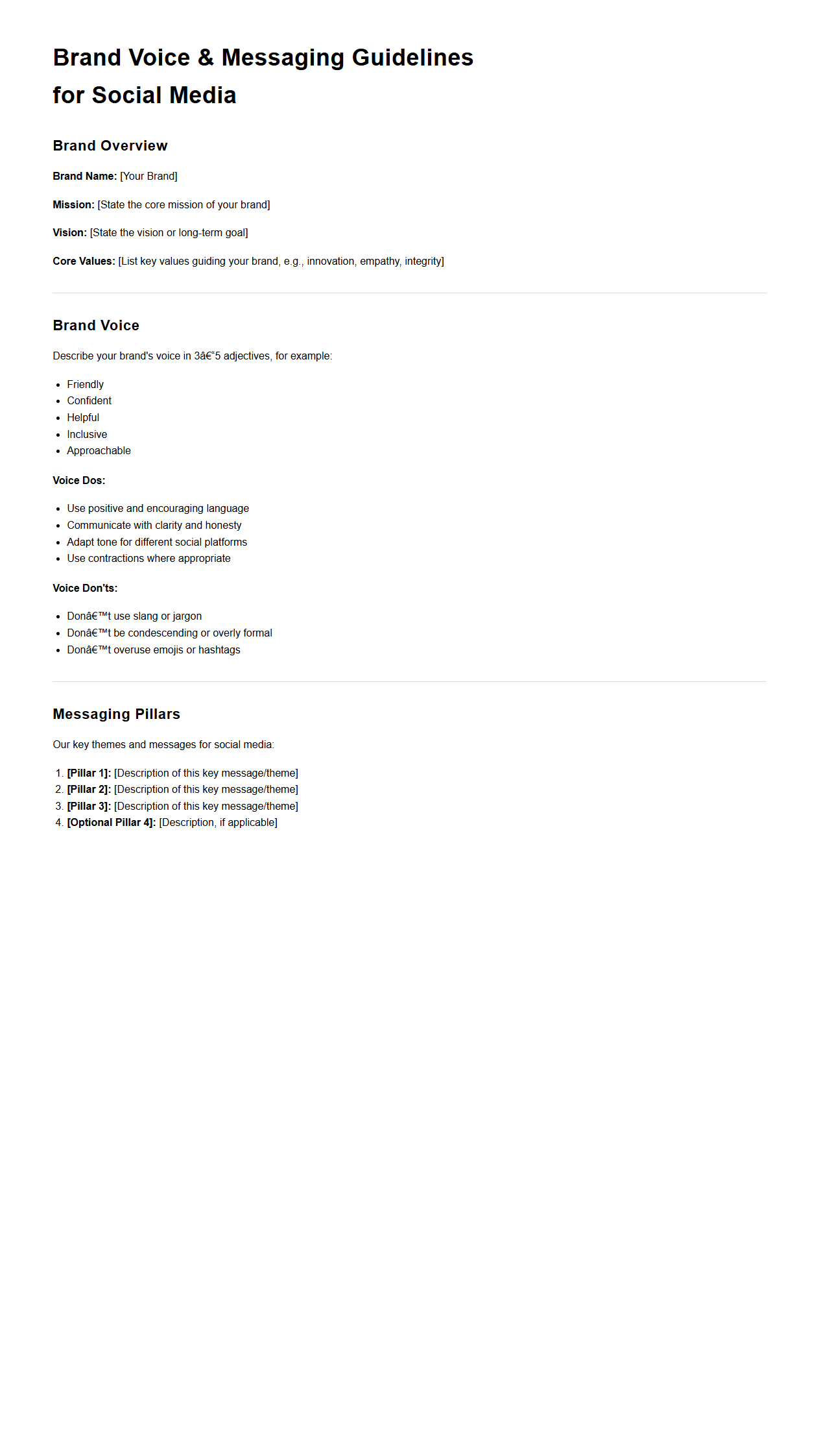 Brand Voice and Messaging Guidelines for Social Media