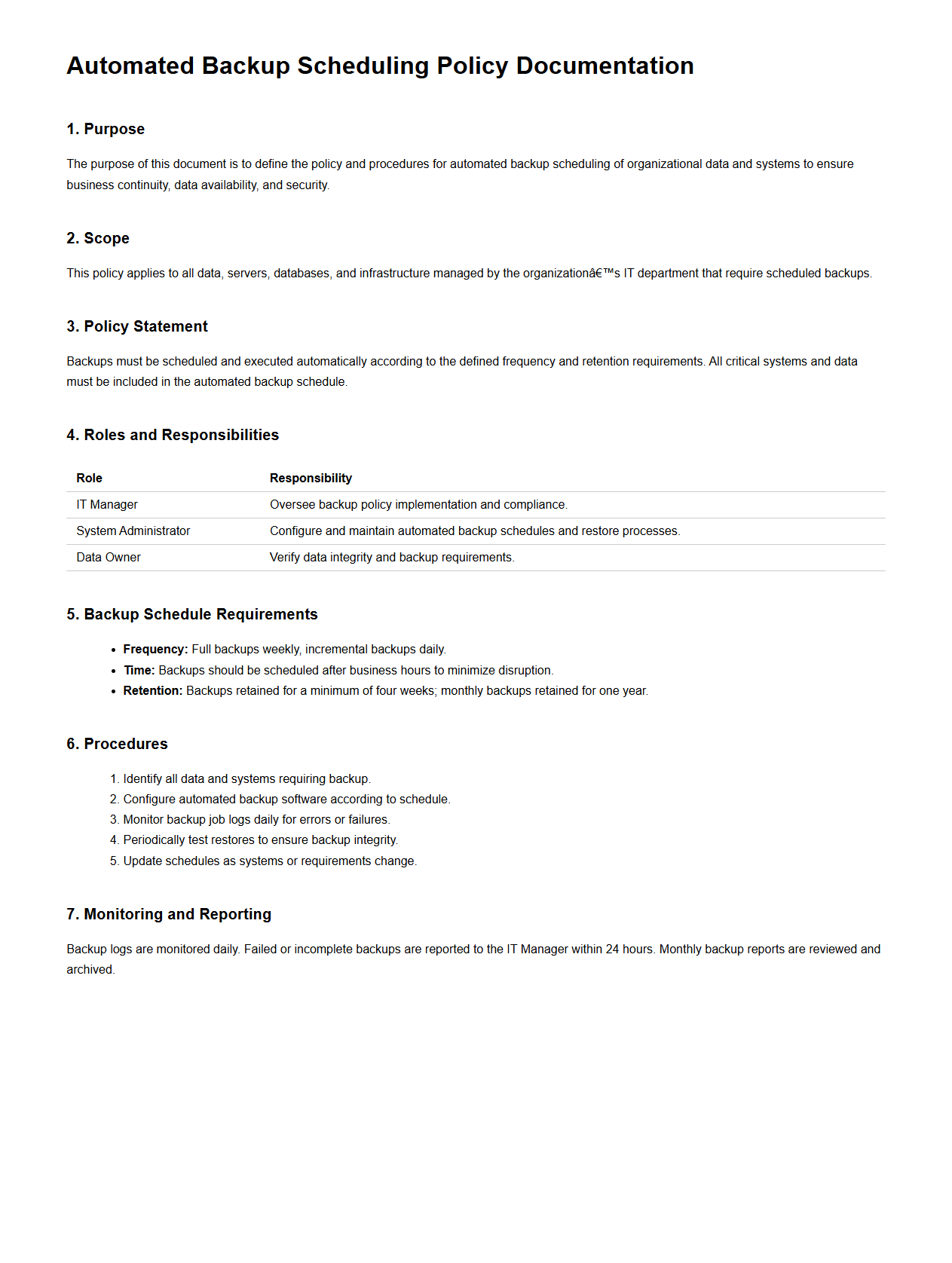 Automated Backup Scheduling Policy Documentation