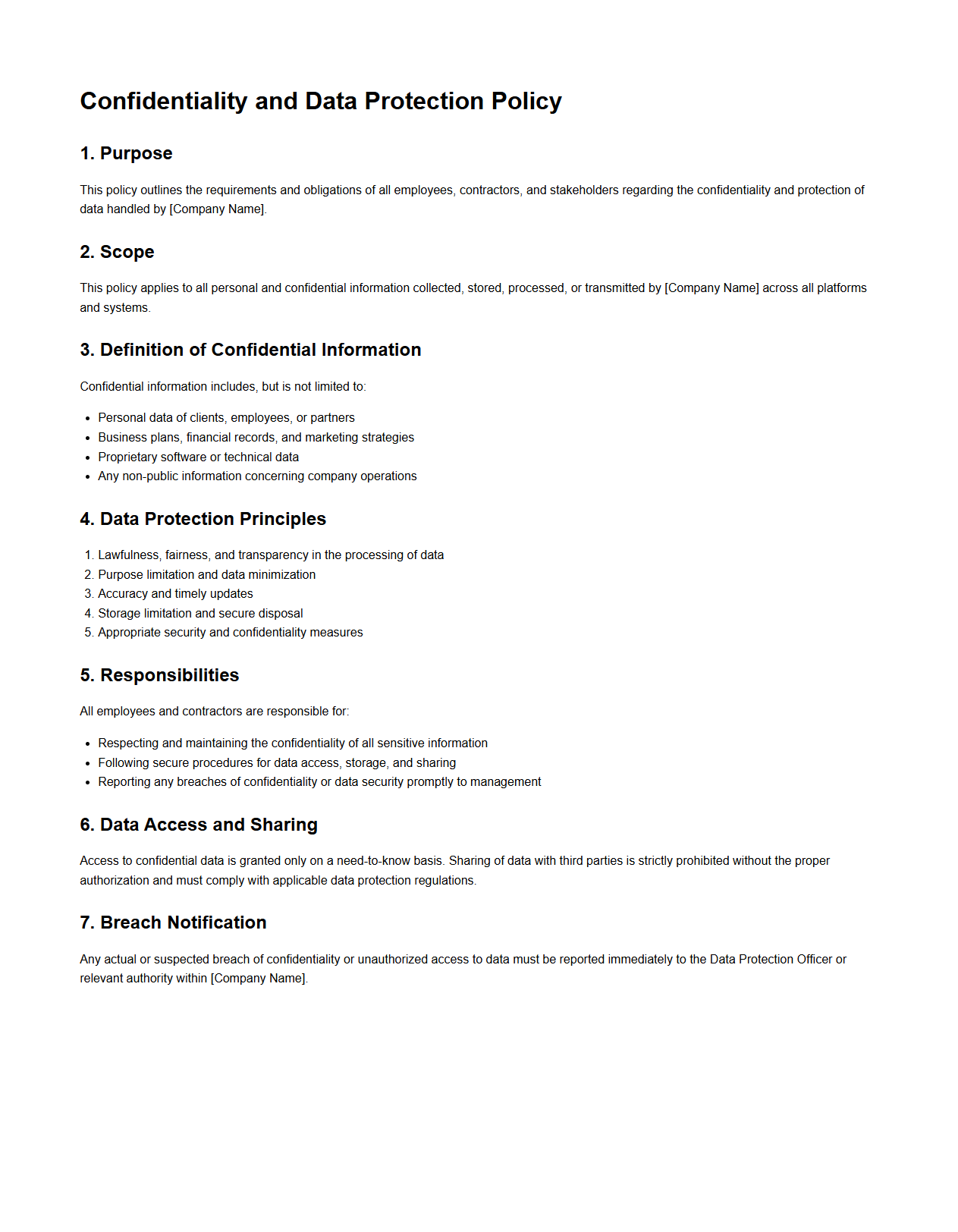 Confidentiality and Data Protection Policy