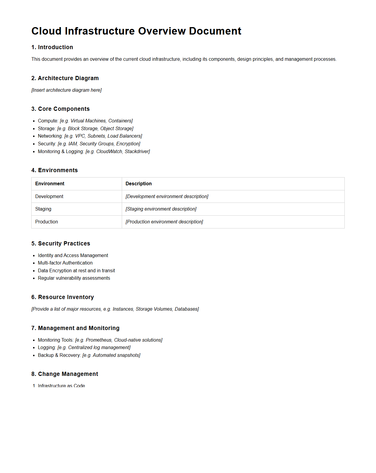 Cloud Infrastructure Overview Document
