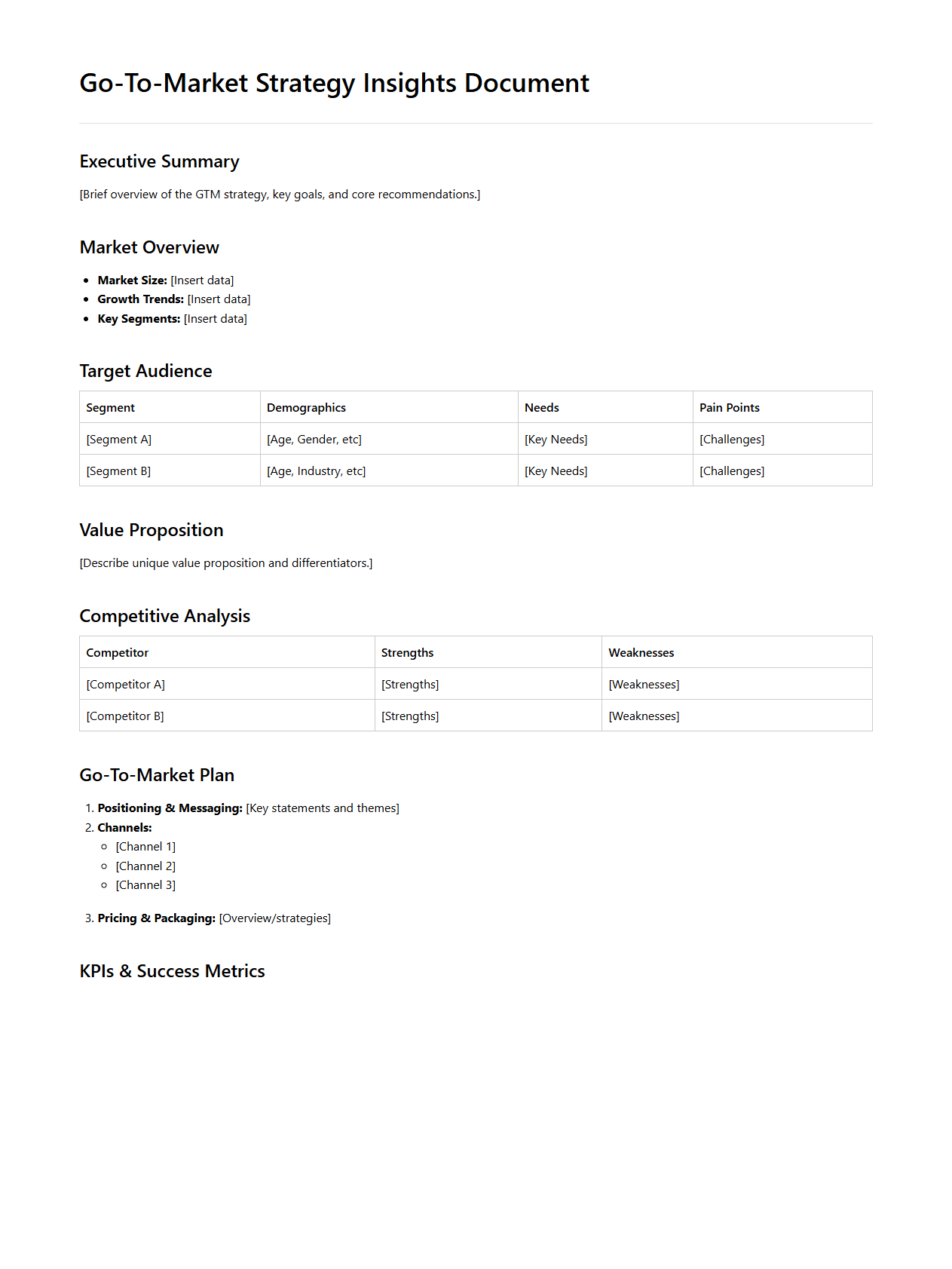 Go-To-Market Strategy Insights Document
