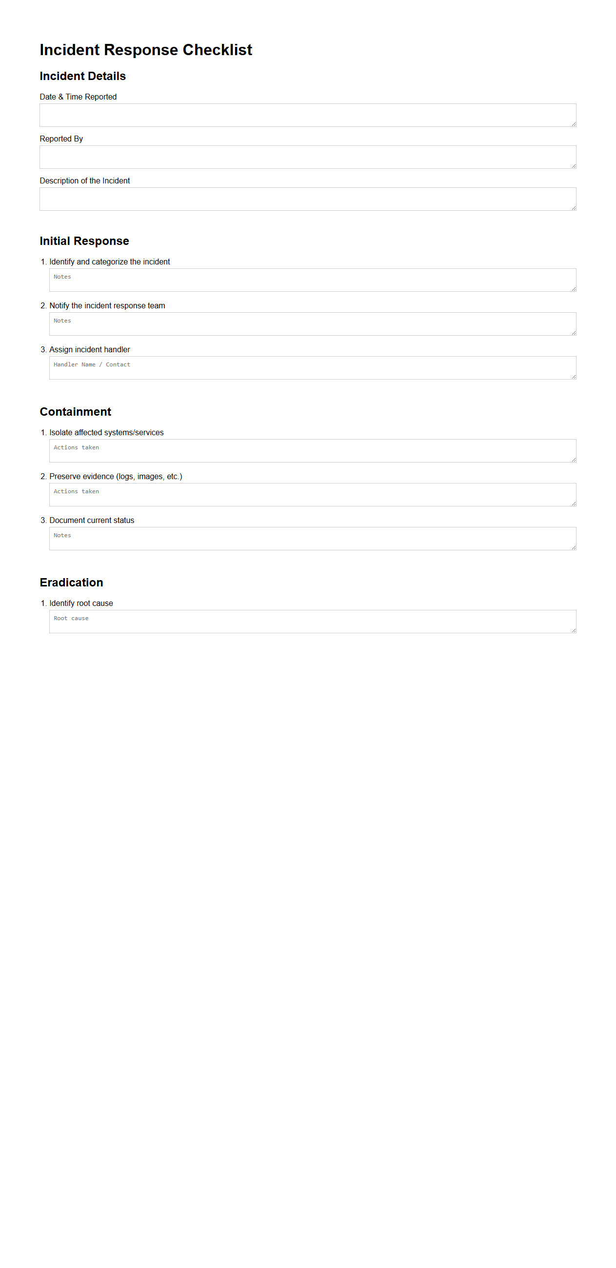 Incident Response Checklist for Technology Teams