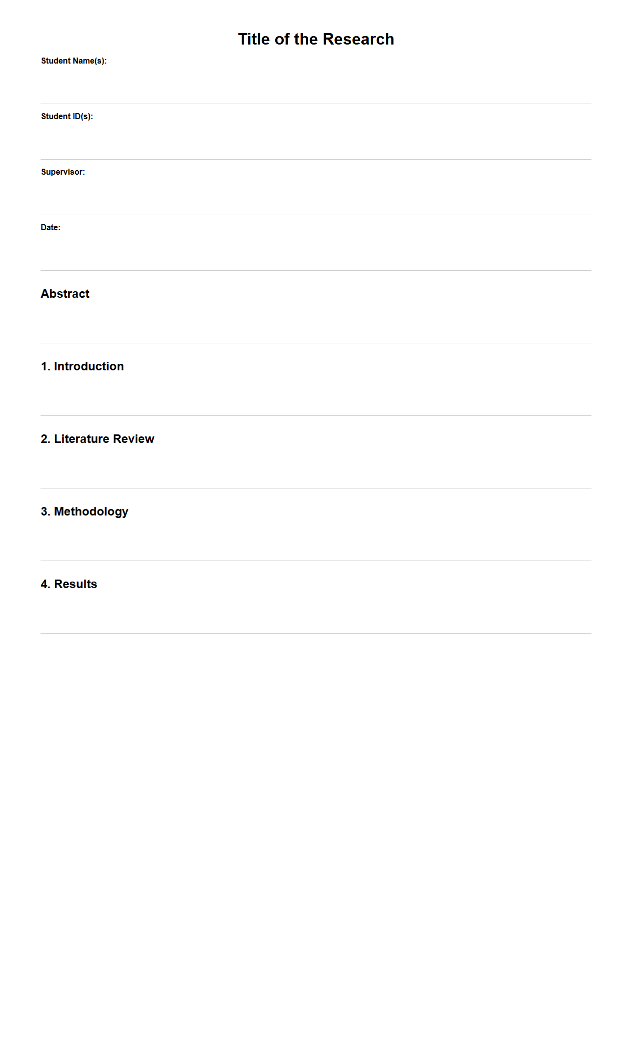 Scientific Research Report Format for University Students