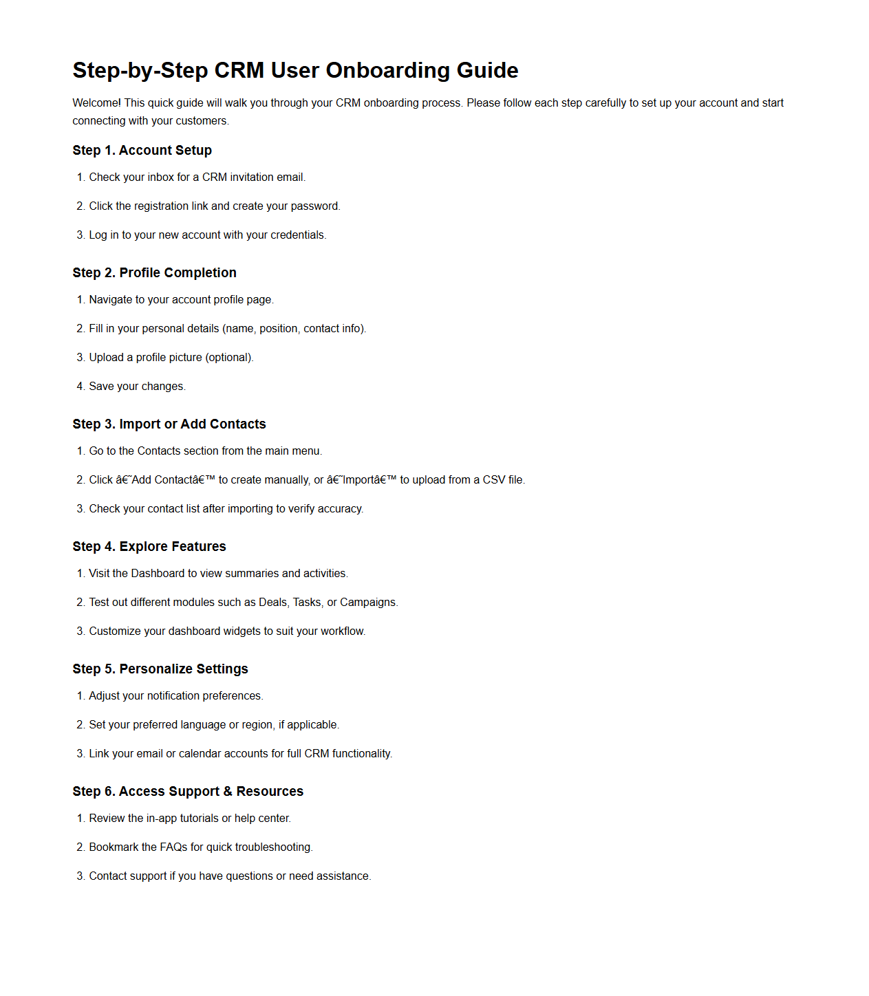 Step-by-Step CRM User Onboarding Guide