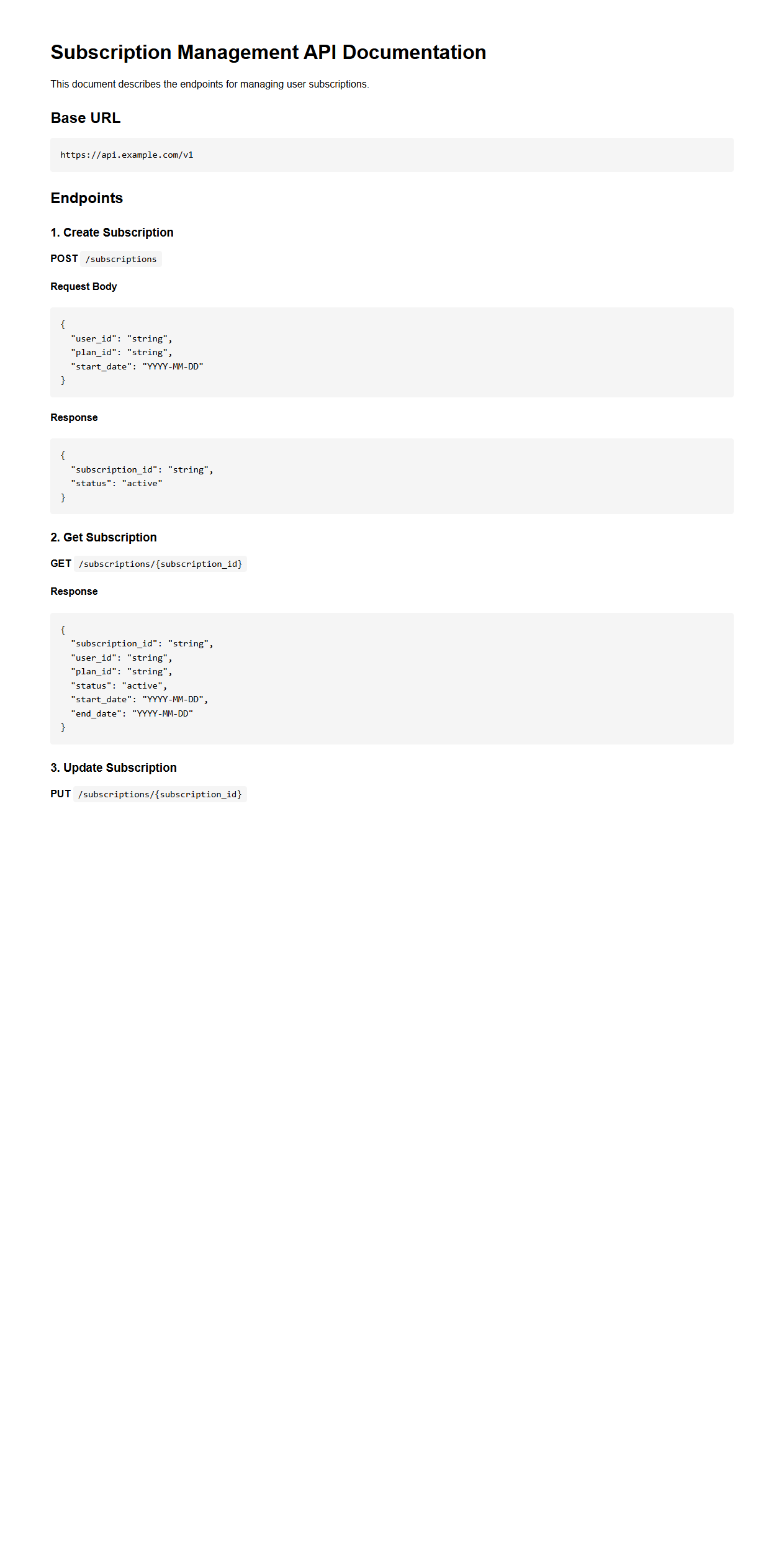 Subscription Management Endpoint Documentation