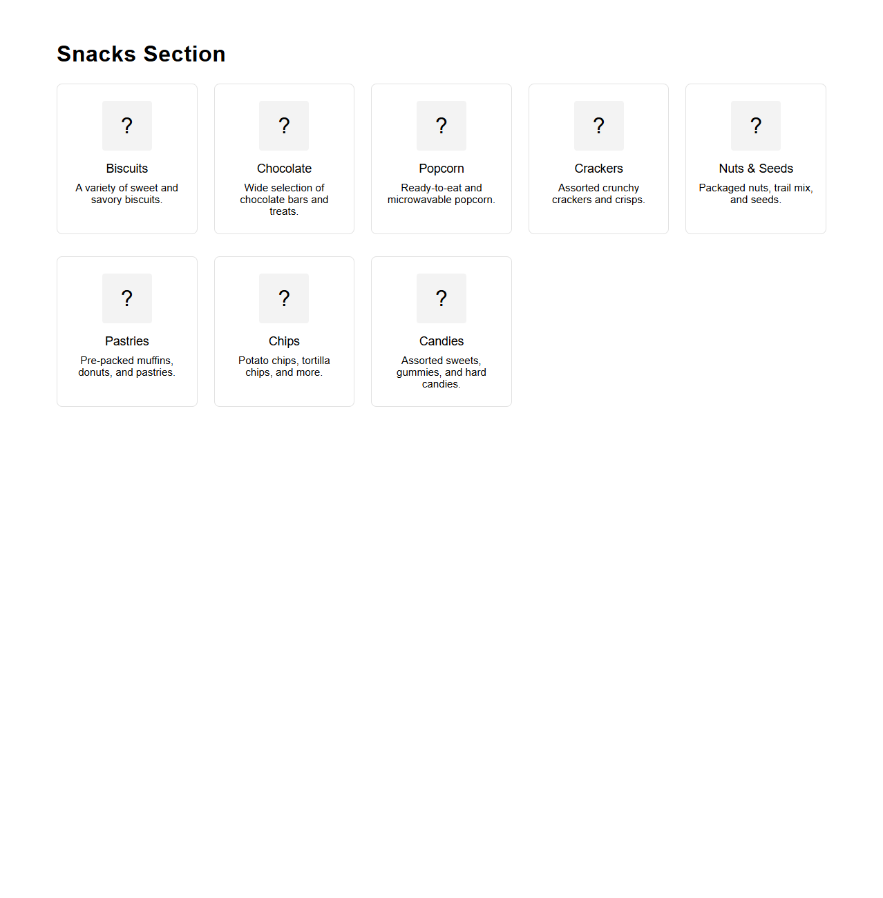 Supermarket Snacks Section Layout