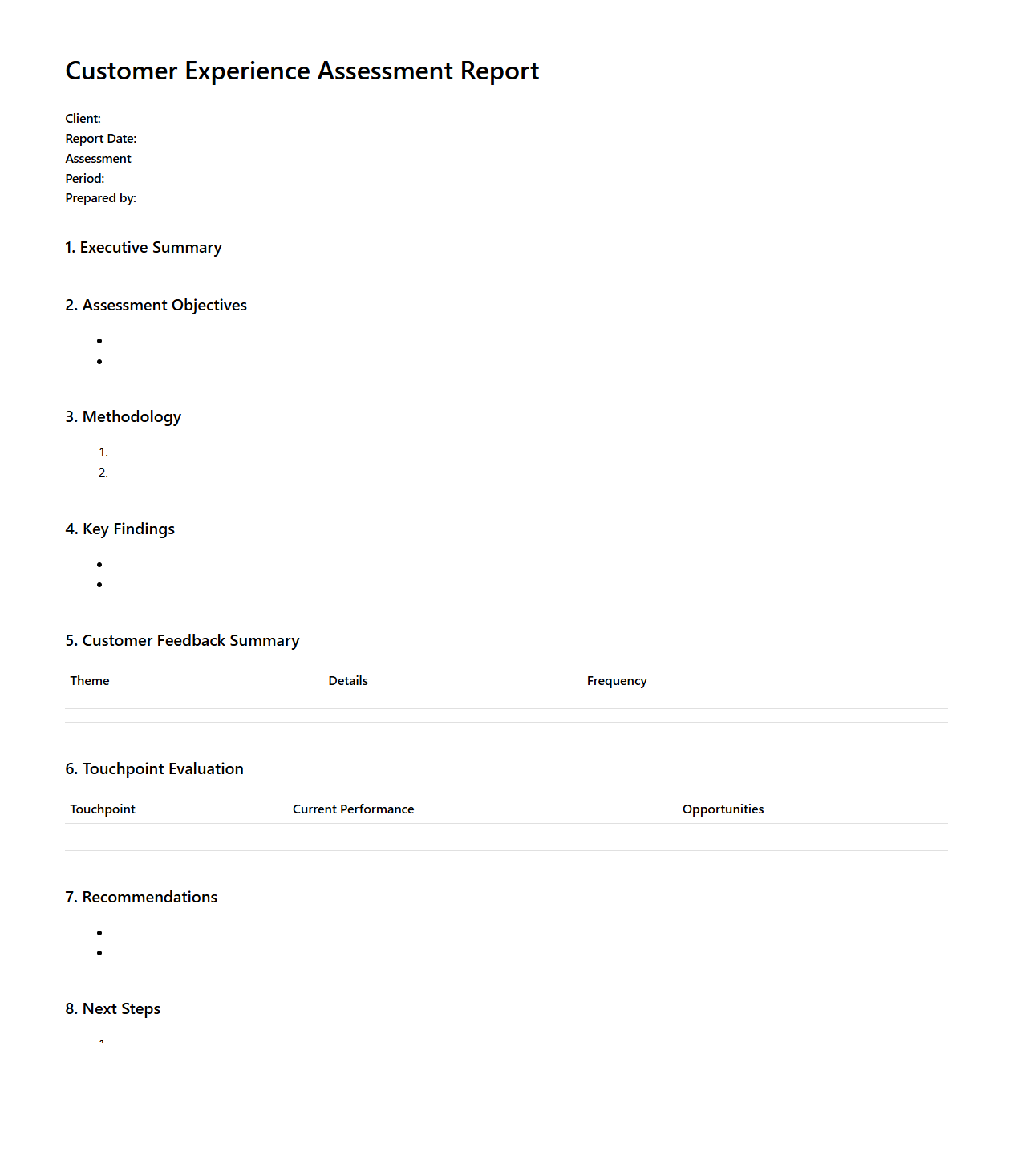 Customer Experience Assessment Report