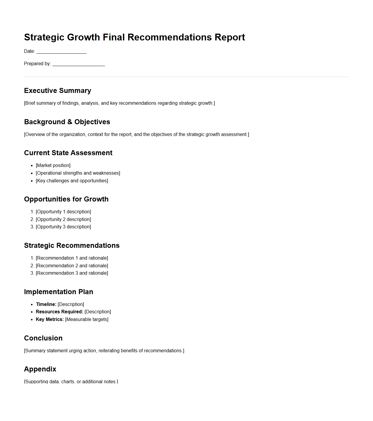Strategic Growth Final Recommendations Report