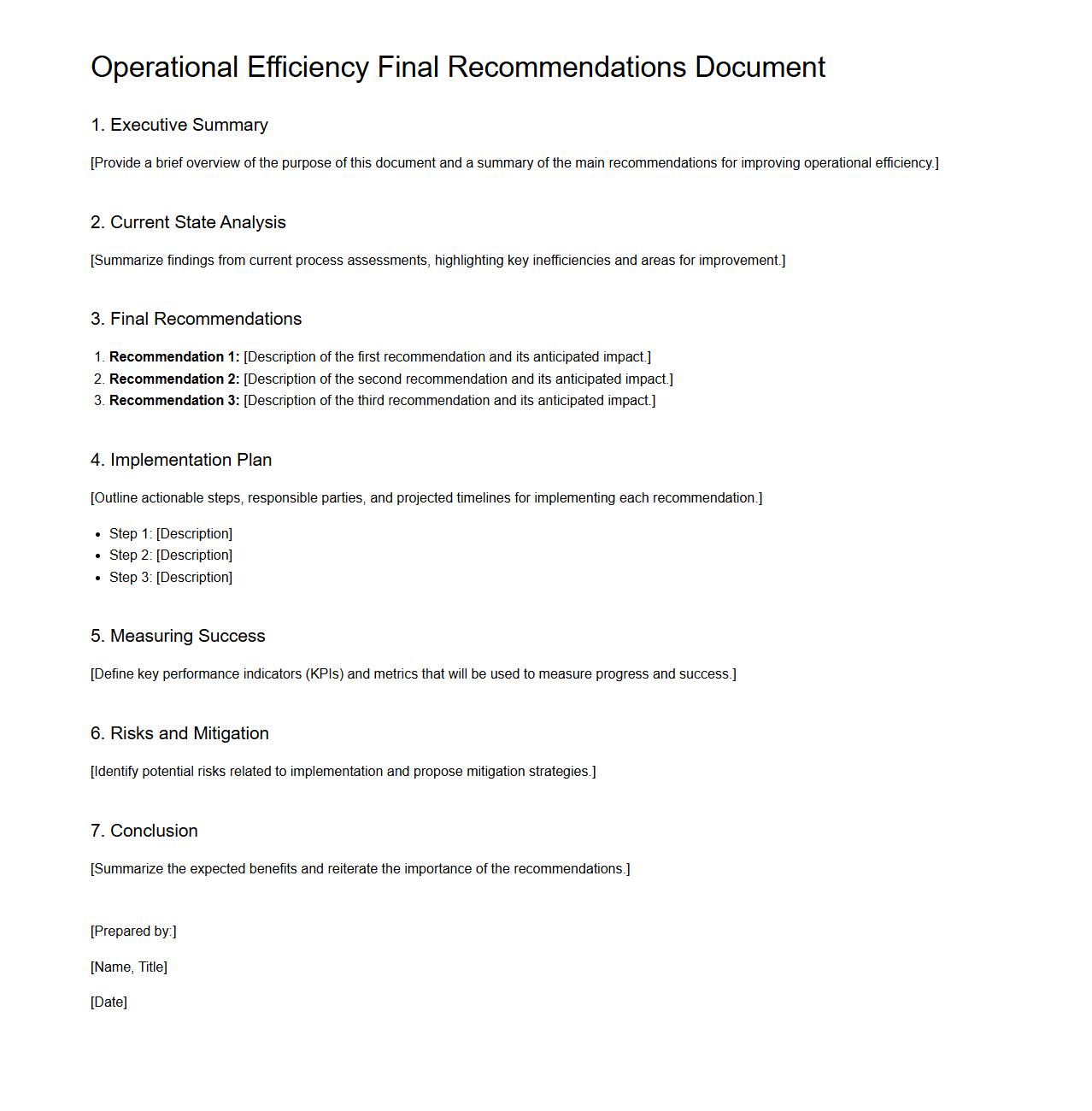 Operational Efficiency Final Recommendations Document