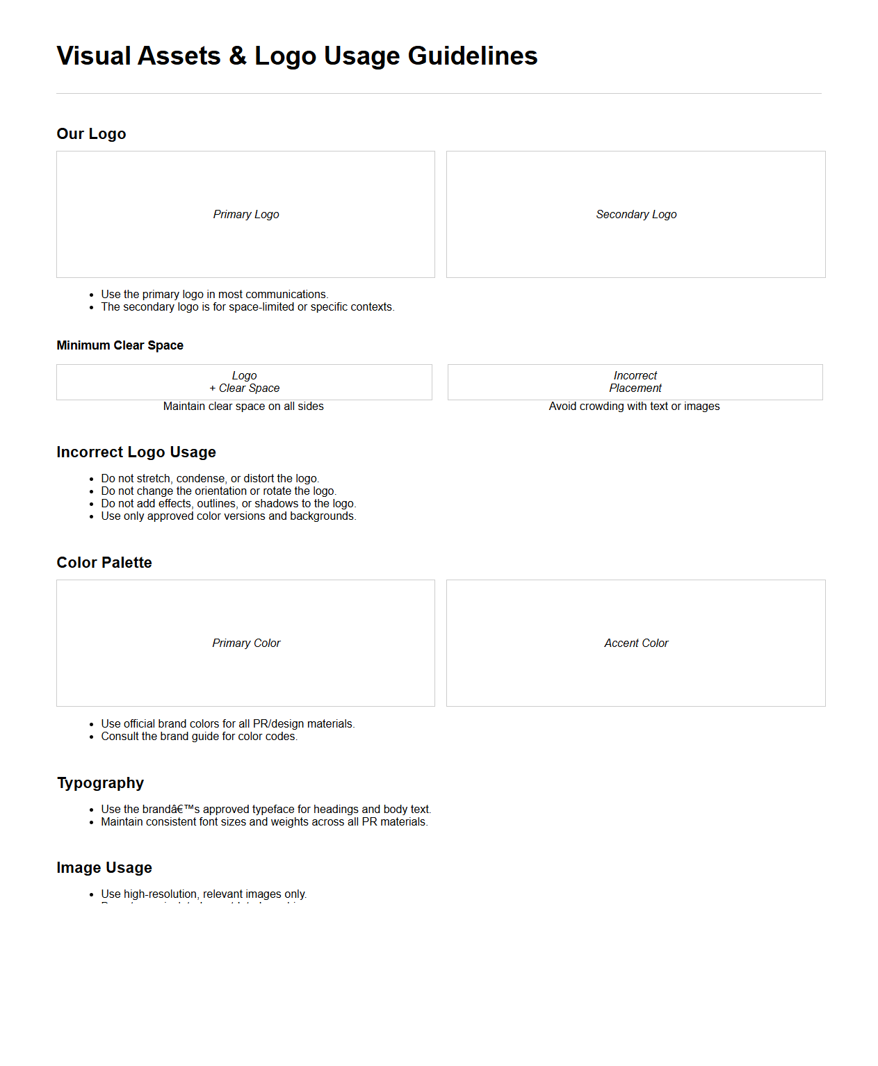 Visual Assets and Logo Usage Guidelines for PR