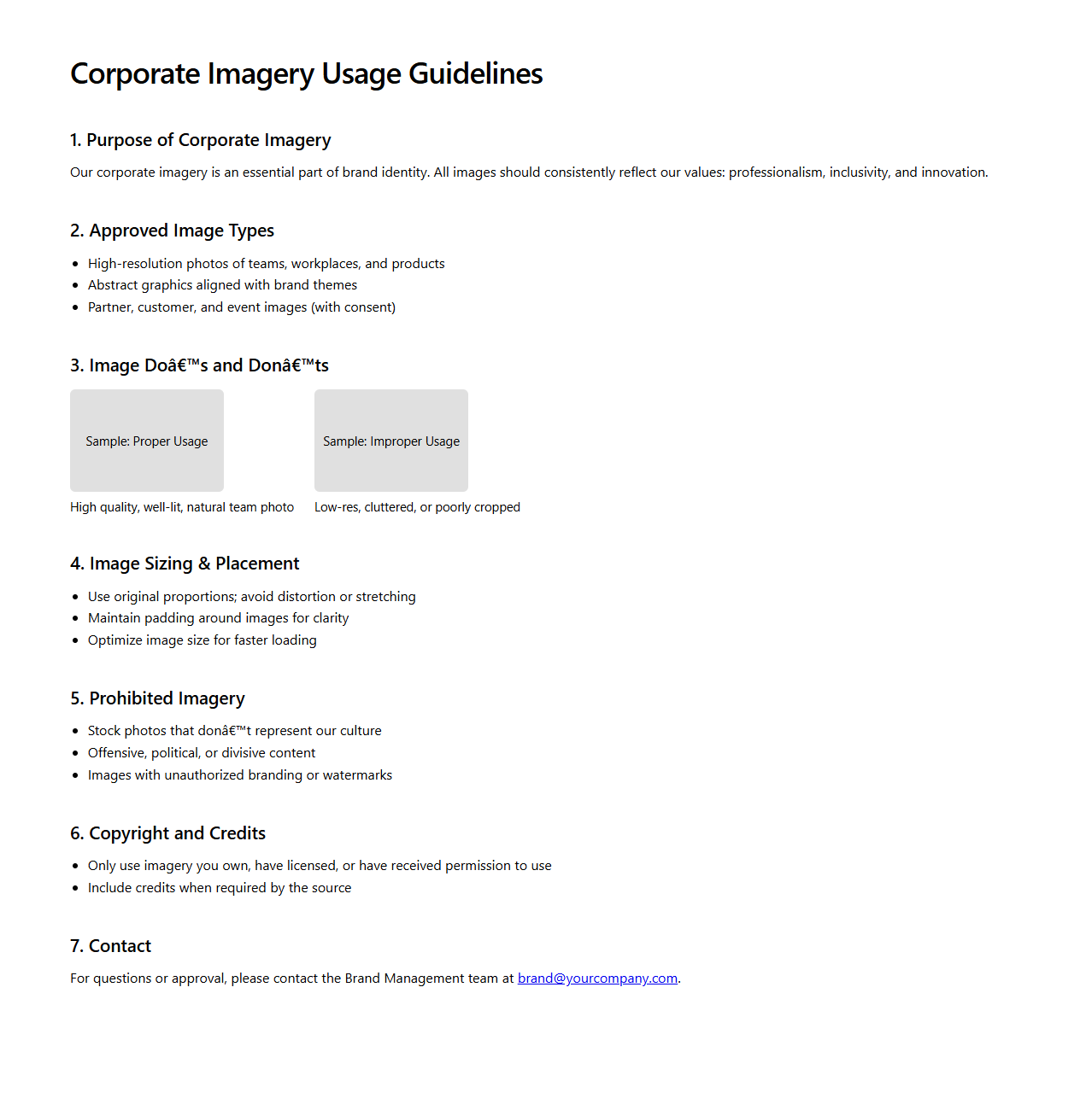 Corporate Imagery Usage Guidelines