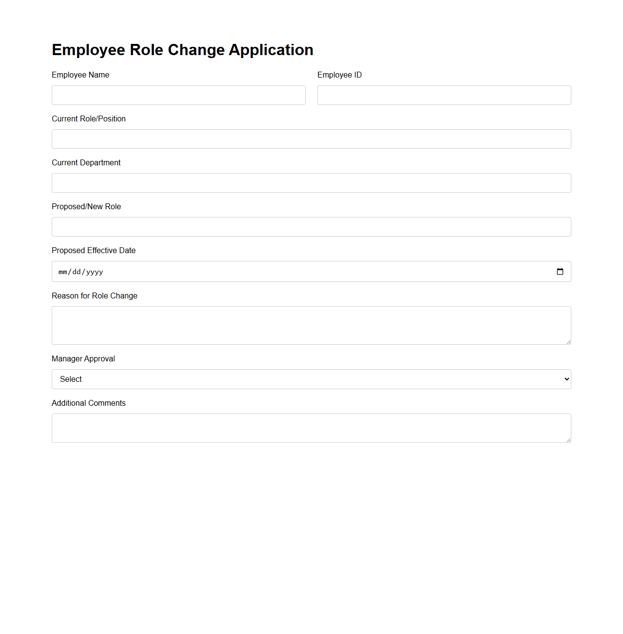 Employee Role Change Application Example