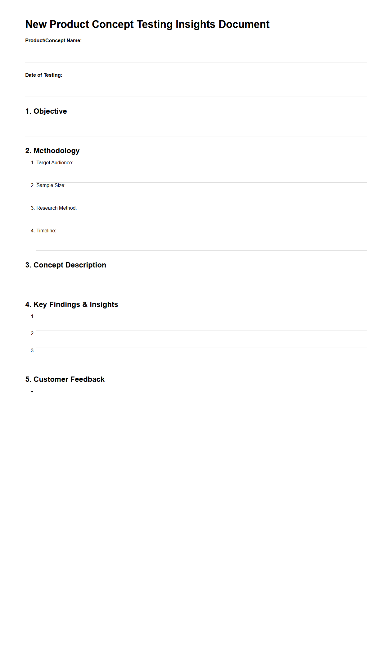 New Product Concept Testing Insights Document