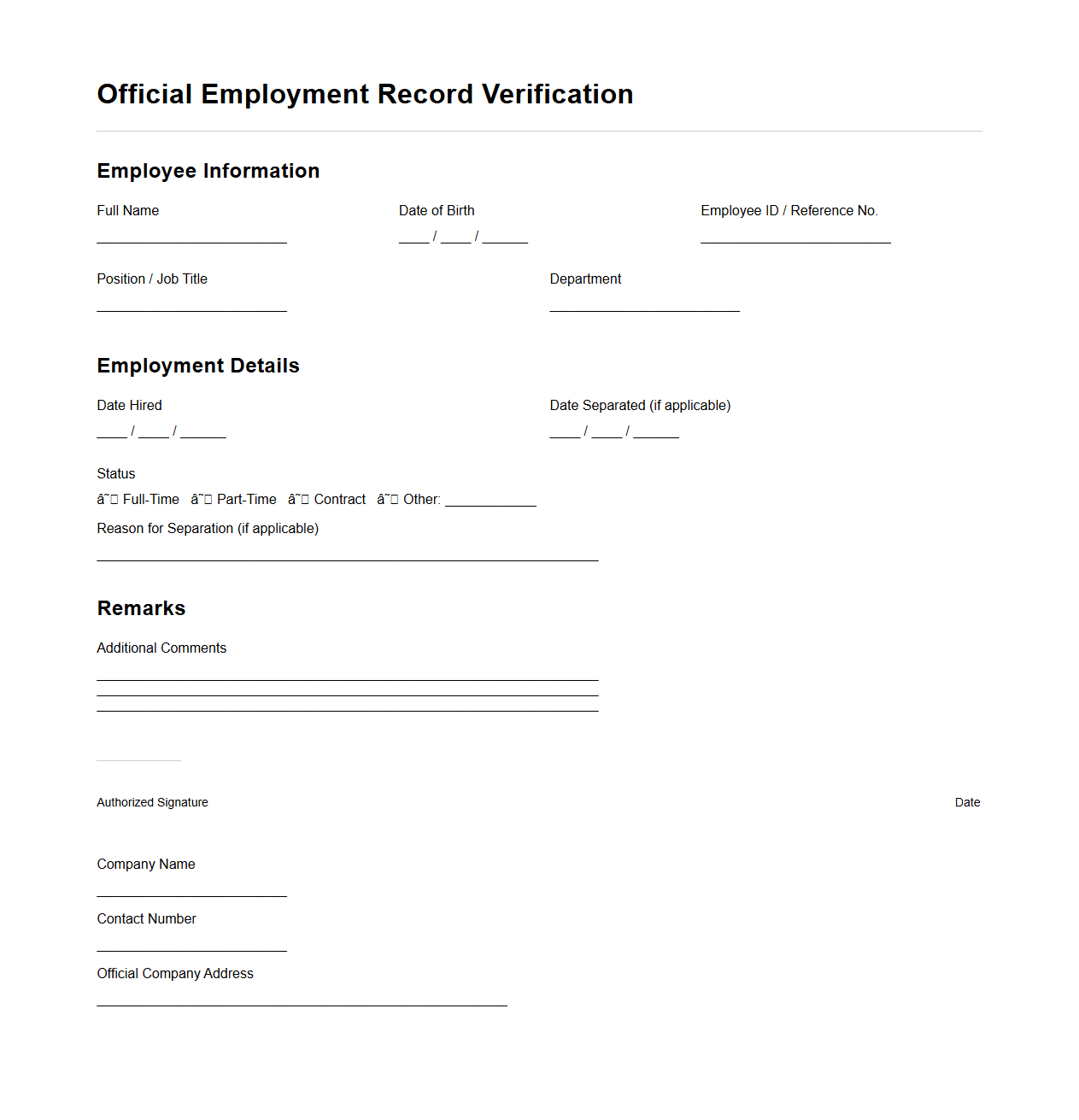 Official Employment Record Verification for Background Checks