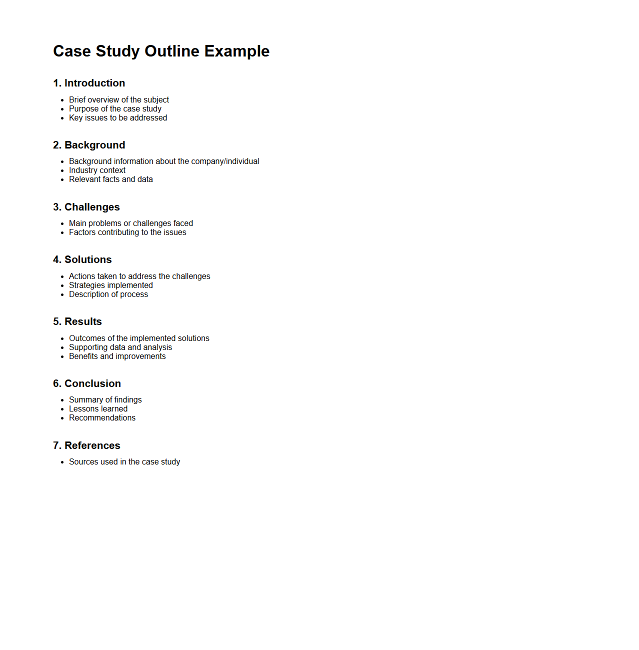Case Study Outline Example