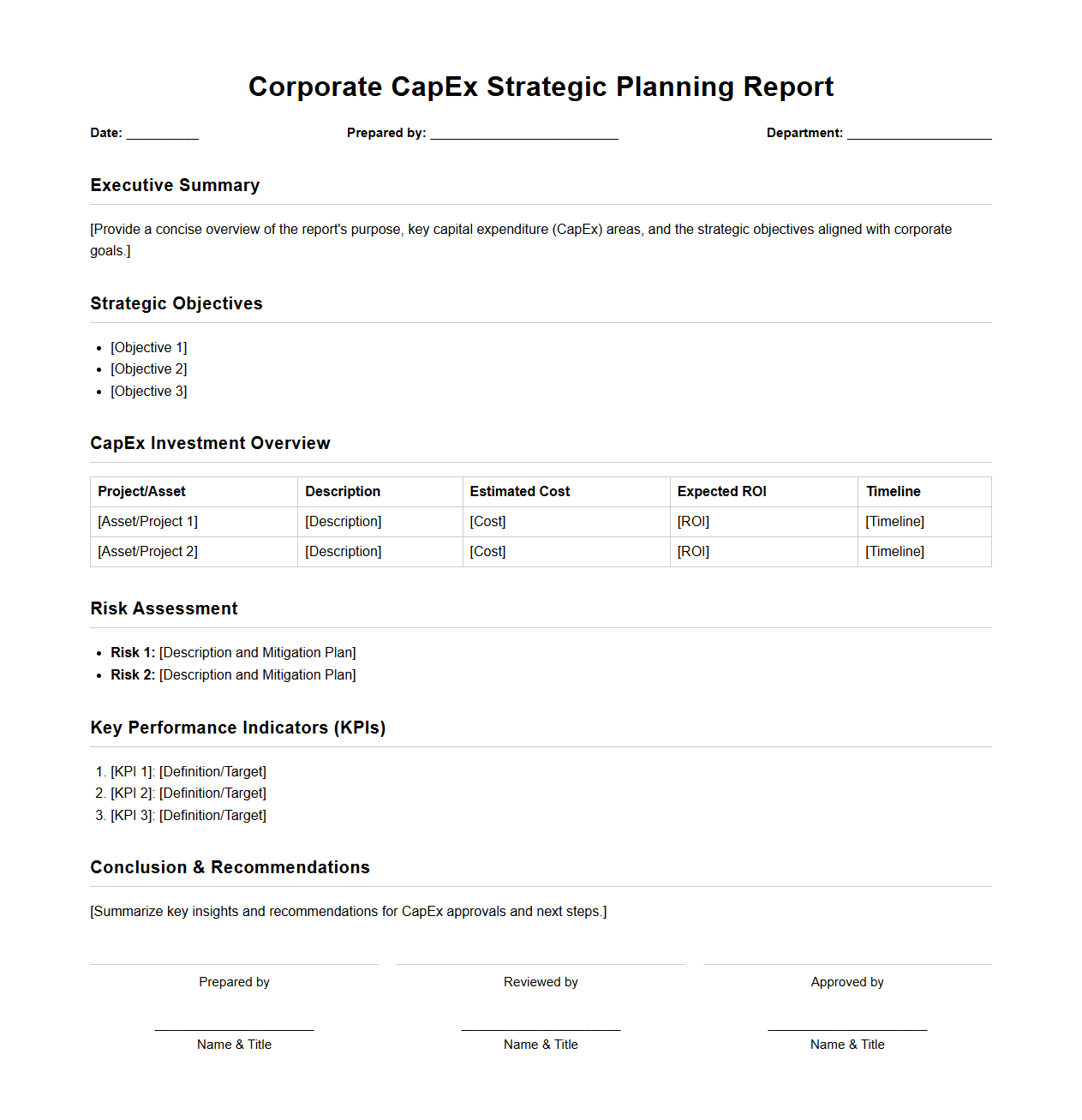 Corporate CapEx Strategic Planning Report