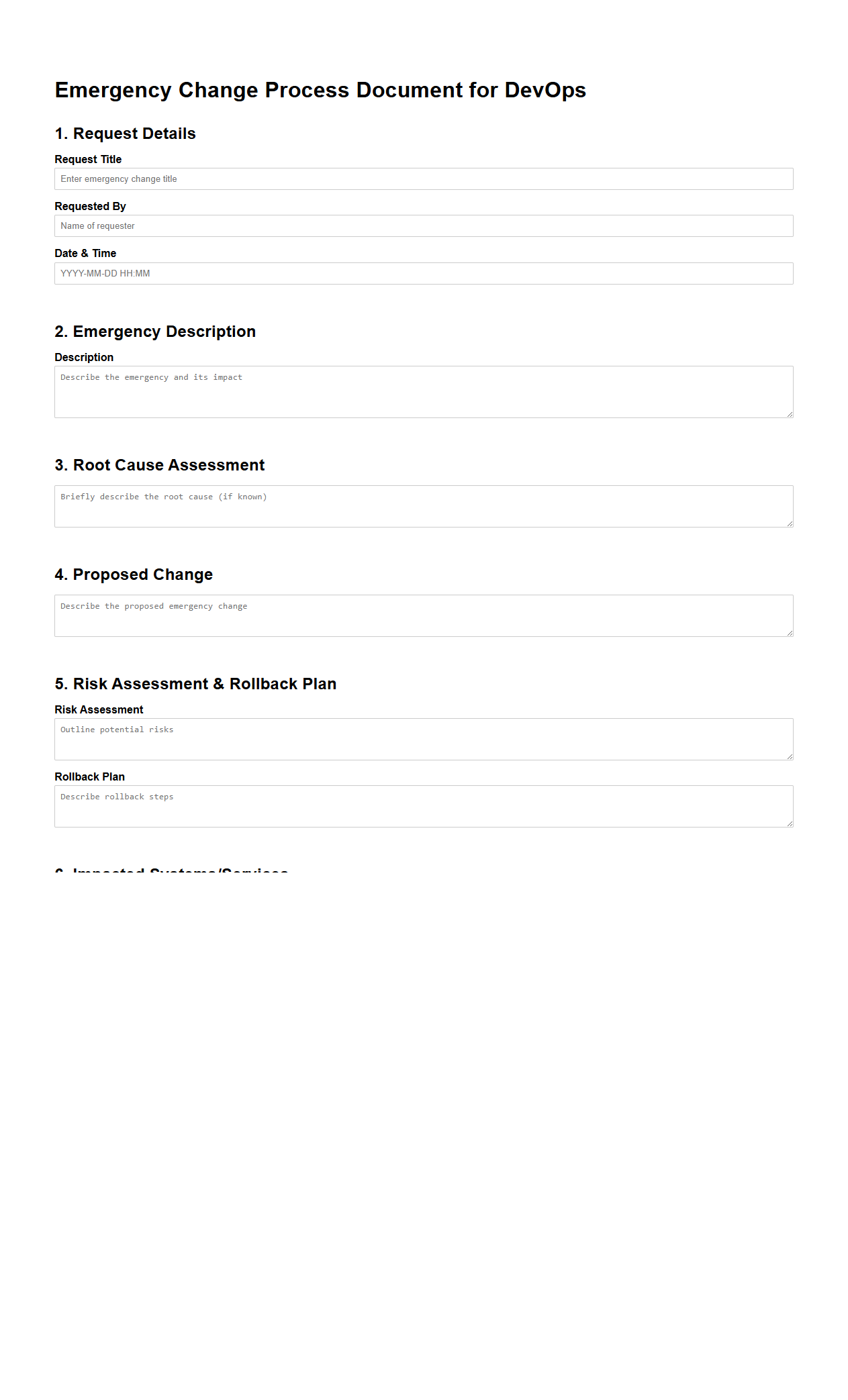 Emergency Change Process Document for DevOps