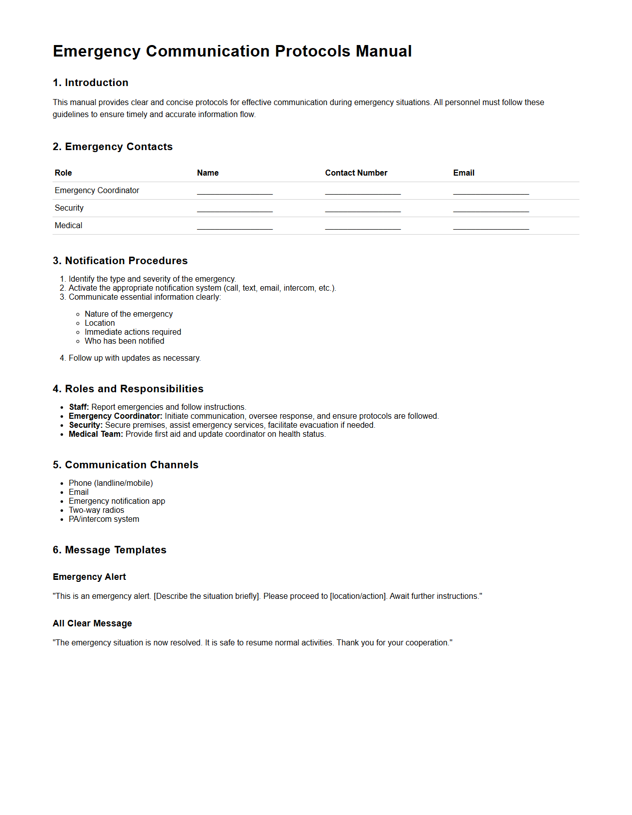 Emergency Communication Protocols Manual