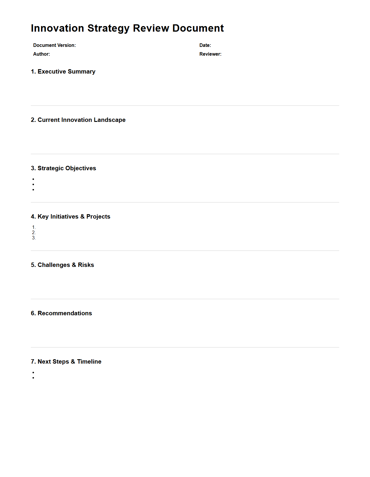 Innovation Strategy Review Document