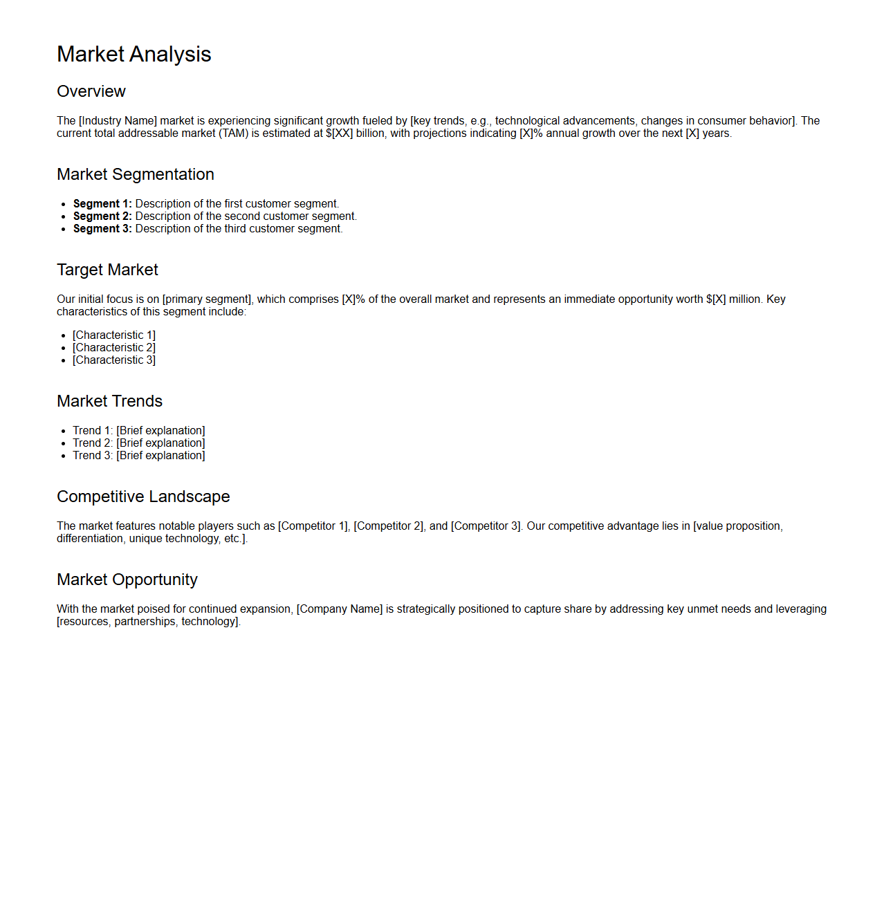 Market Analysis Section for VC Pitch