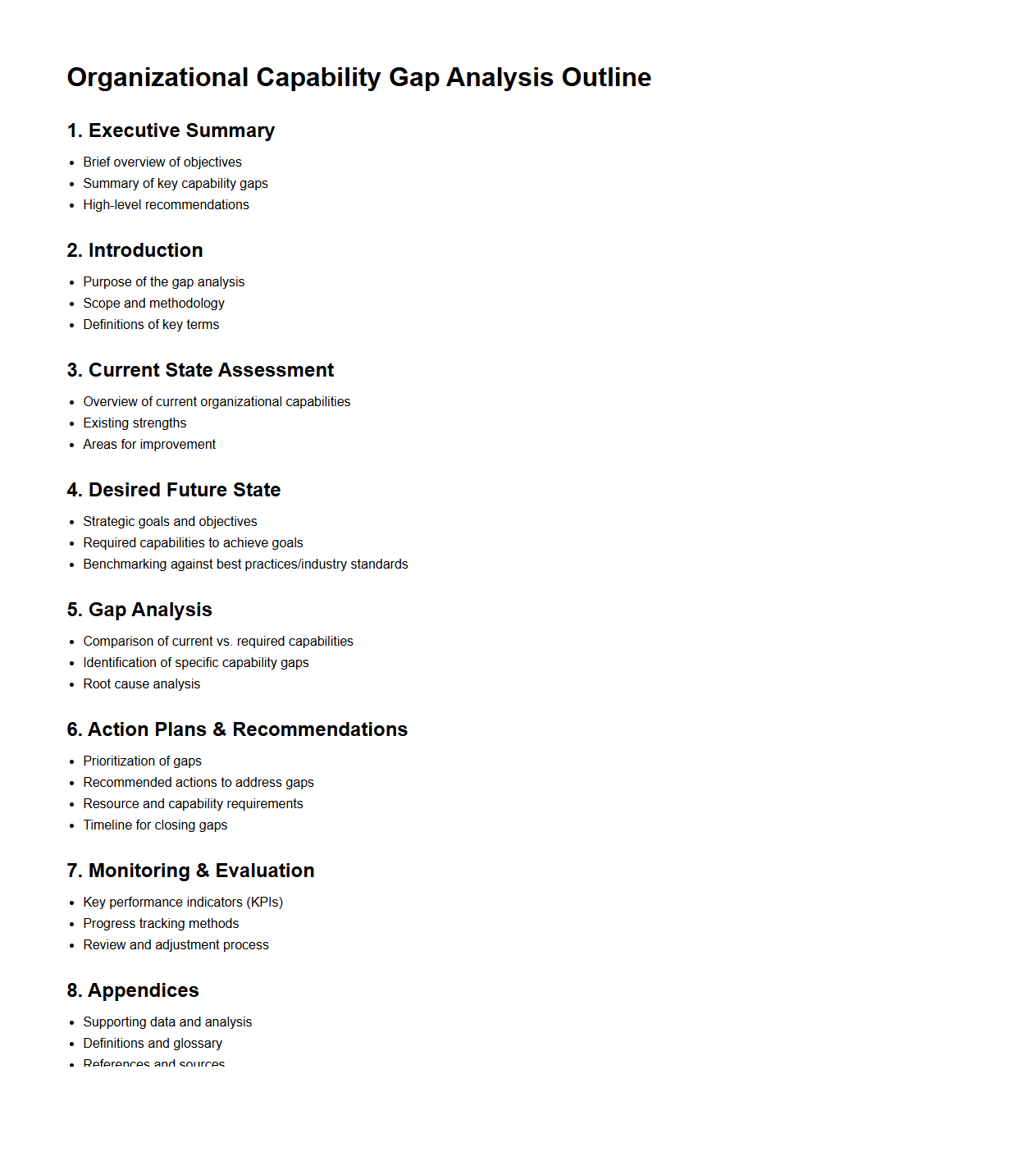 Organizational Capability Gap Analysis Outline