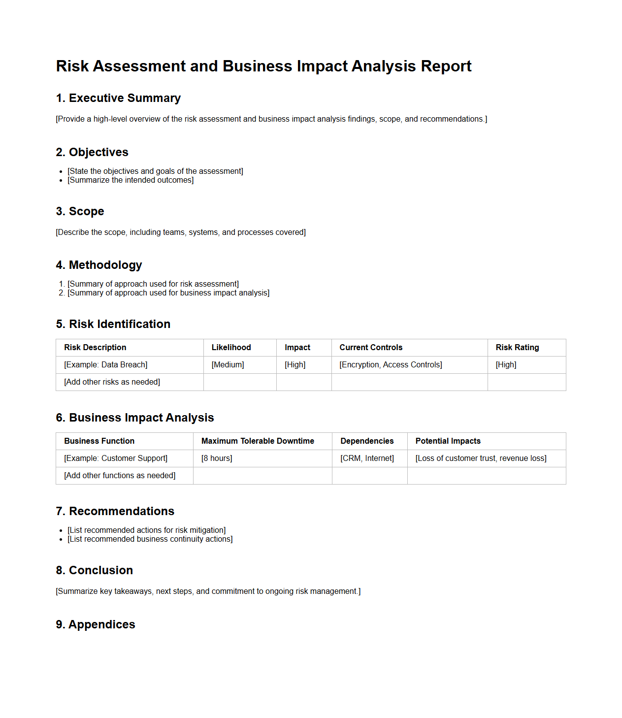 Risk Assessment and Business Impact Analysis Report