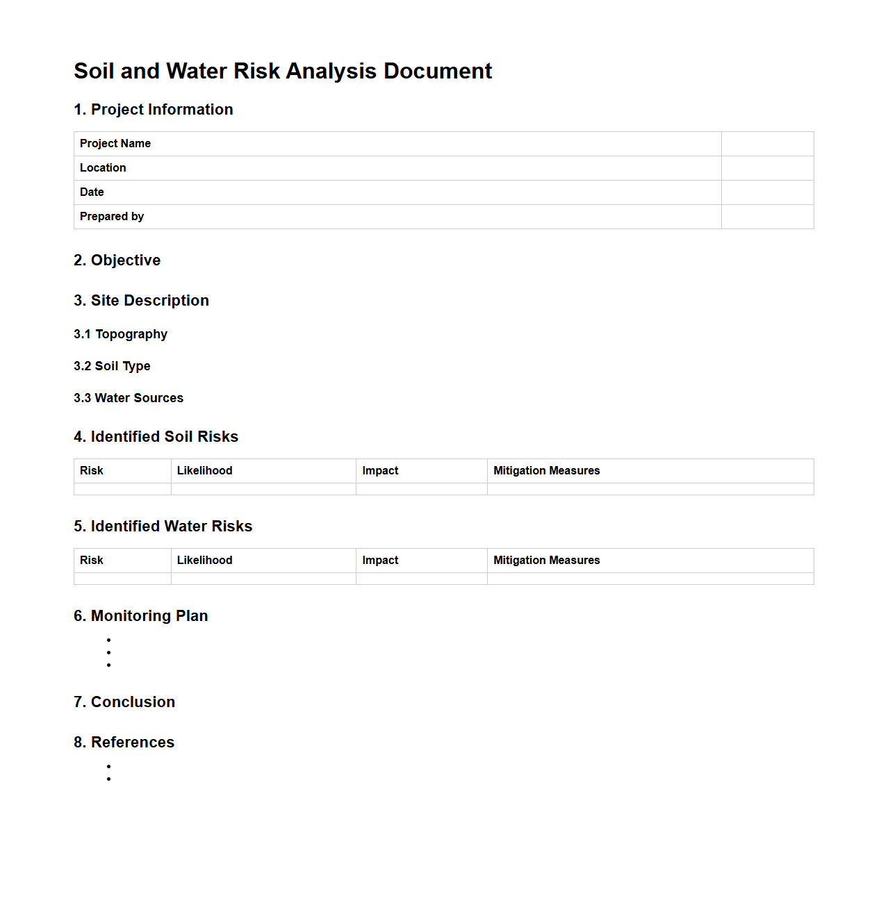 Soil and Water Risk Analysis Document