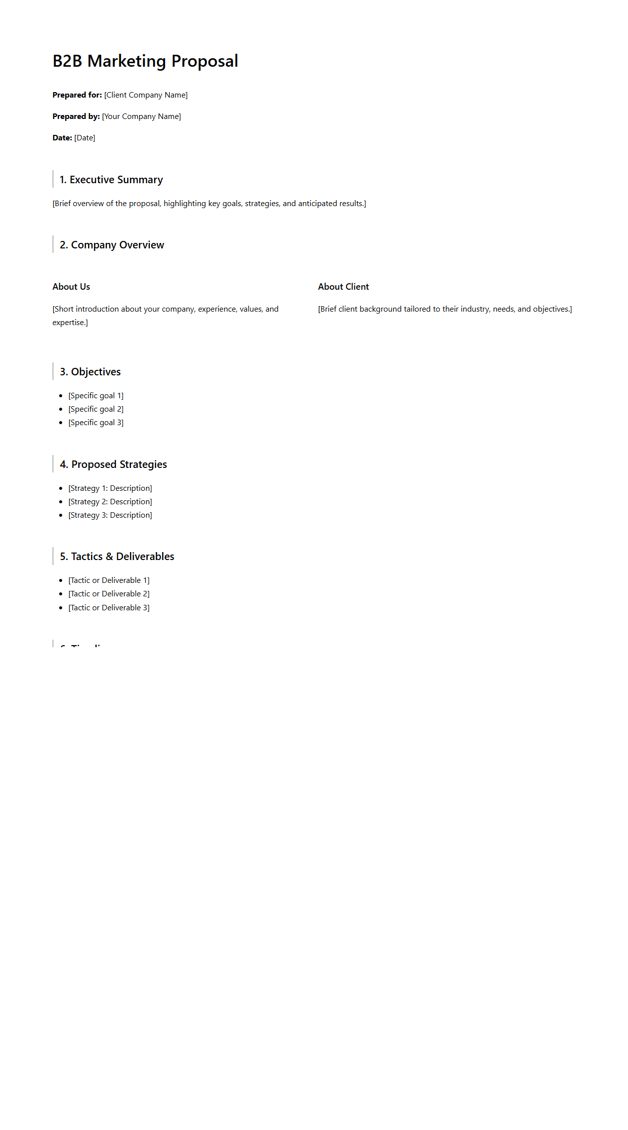 B2B Marketing Proposal Template