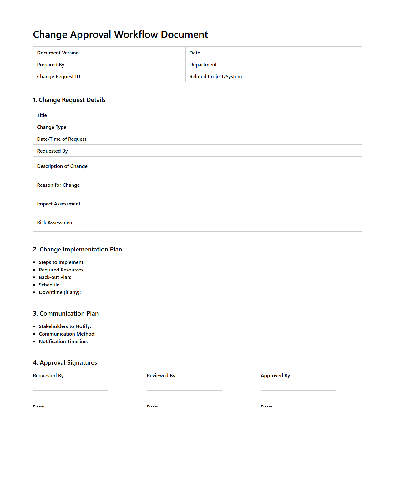 Change Approval Workflow Document Sample