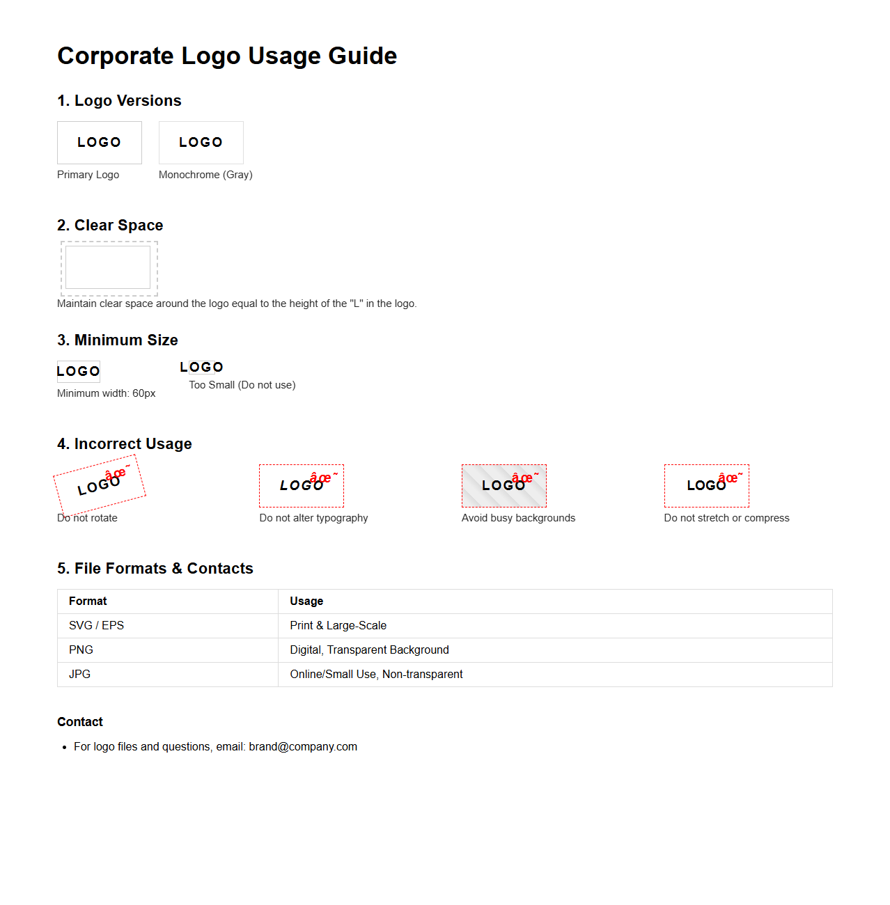 Corporate Logo Usage Guide Example