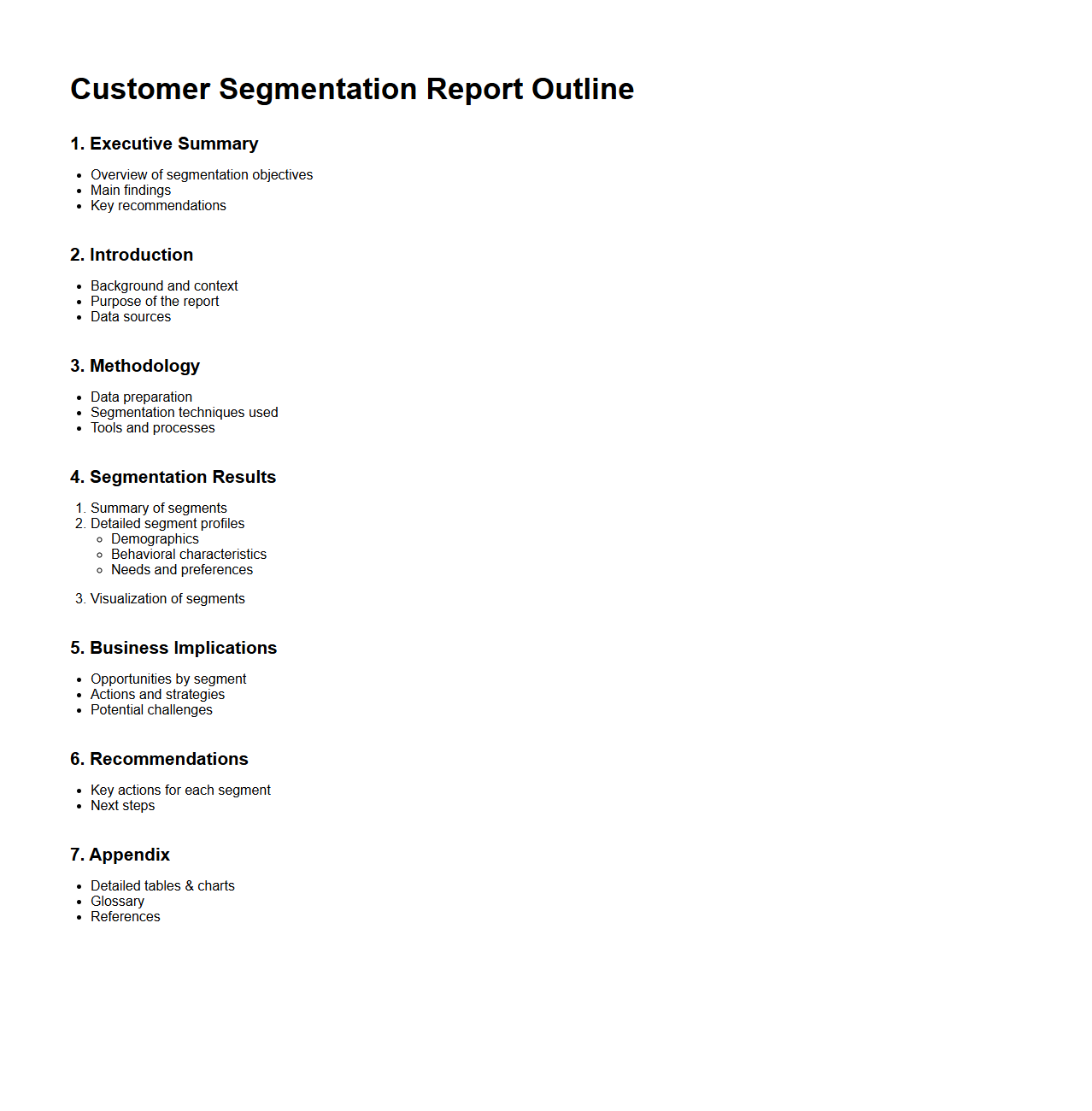 Customer Segmentation Report Outline