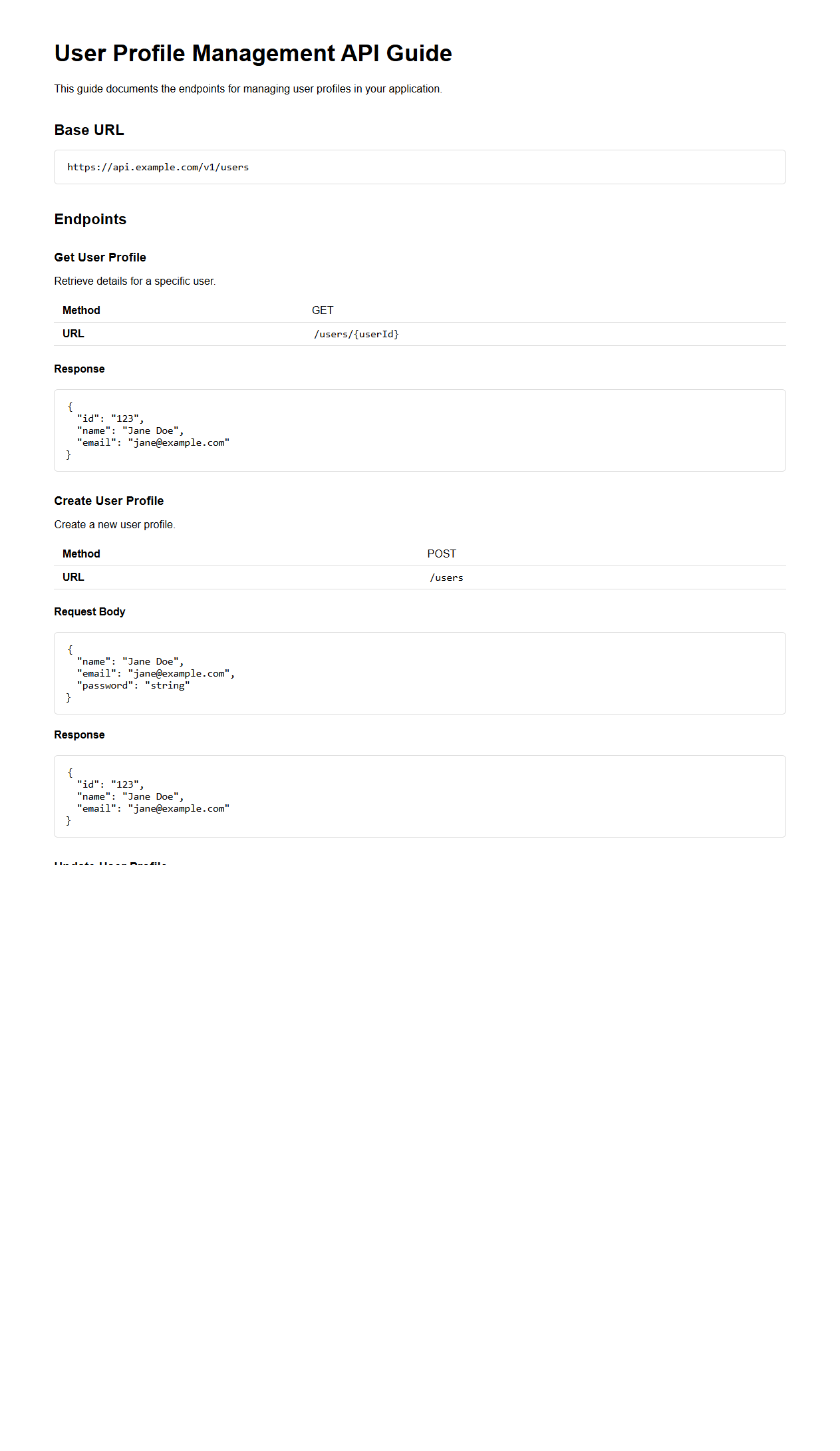 User Profile Management API Guide