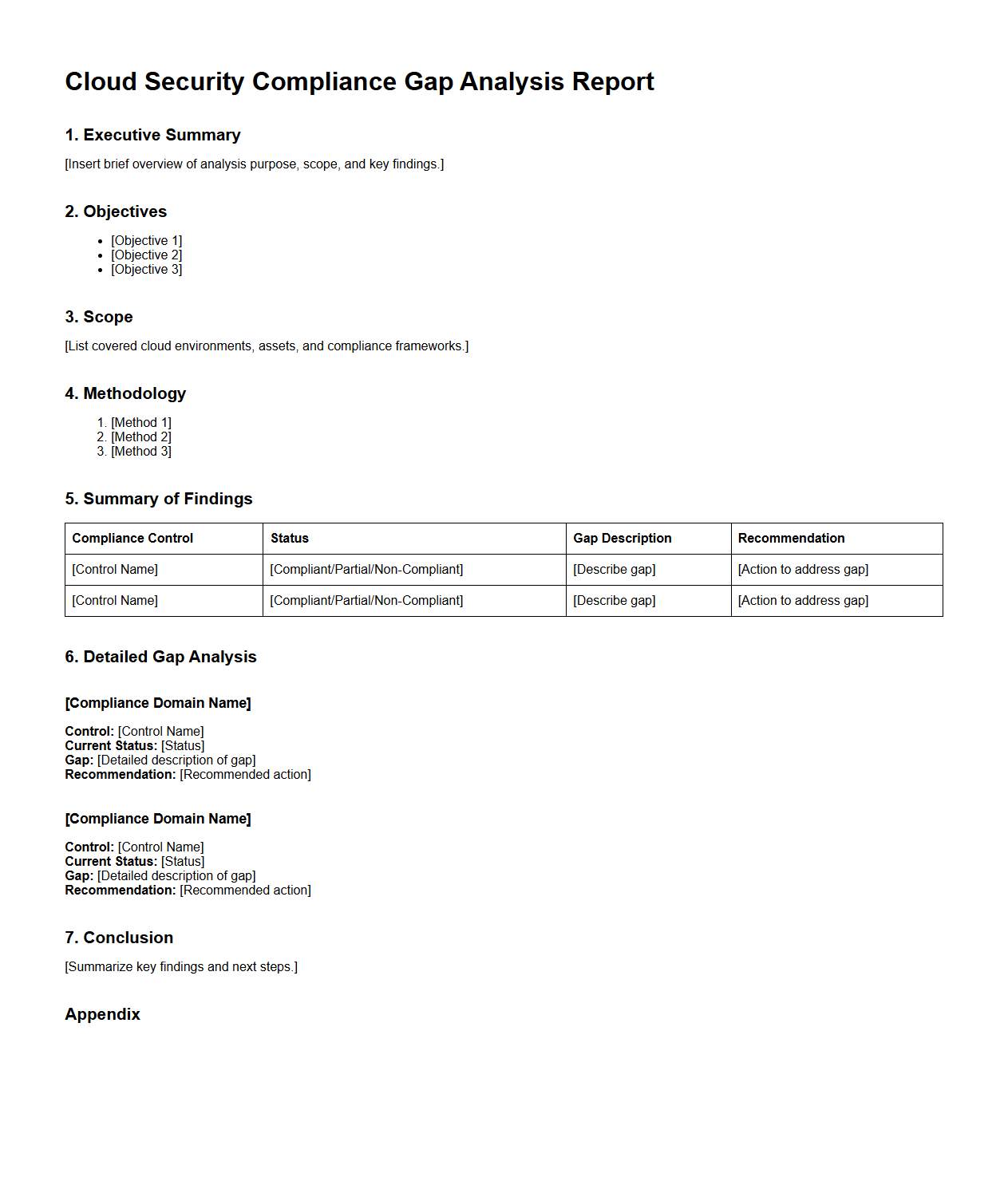 Cloud Security Compliance Gap Analysis Report