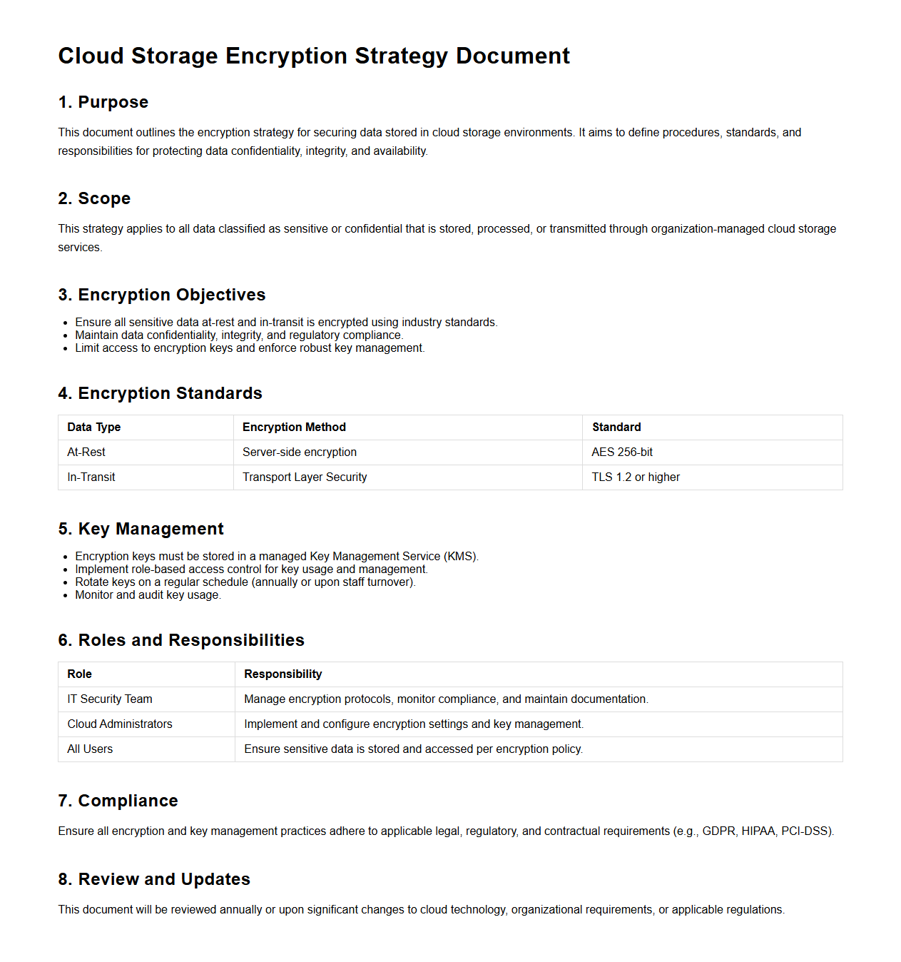 Cloud Storage Encryption Strategy Document