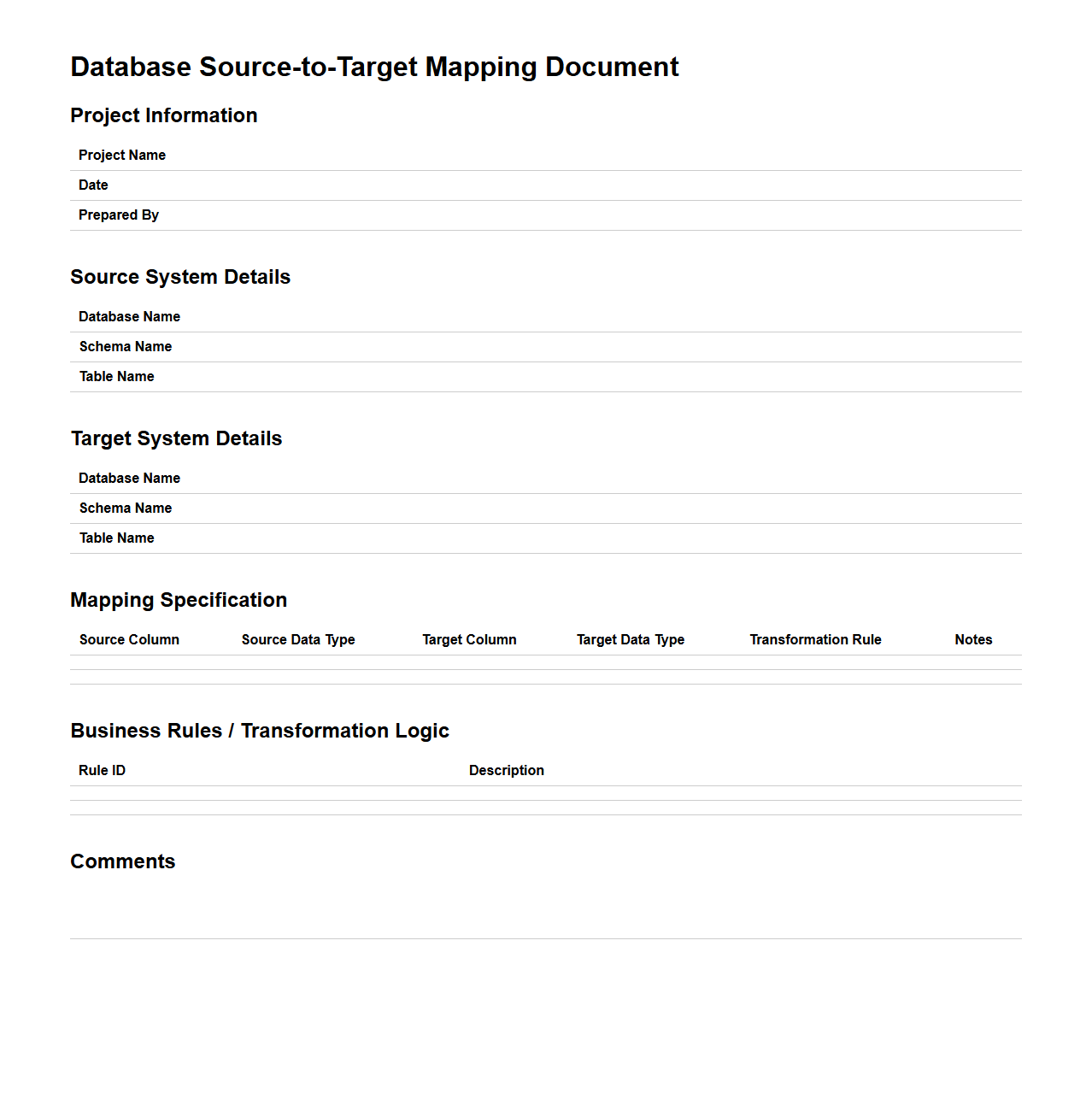 Database Source-to-Target Mapping Document Sample