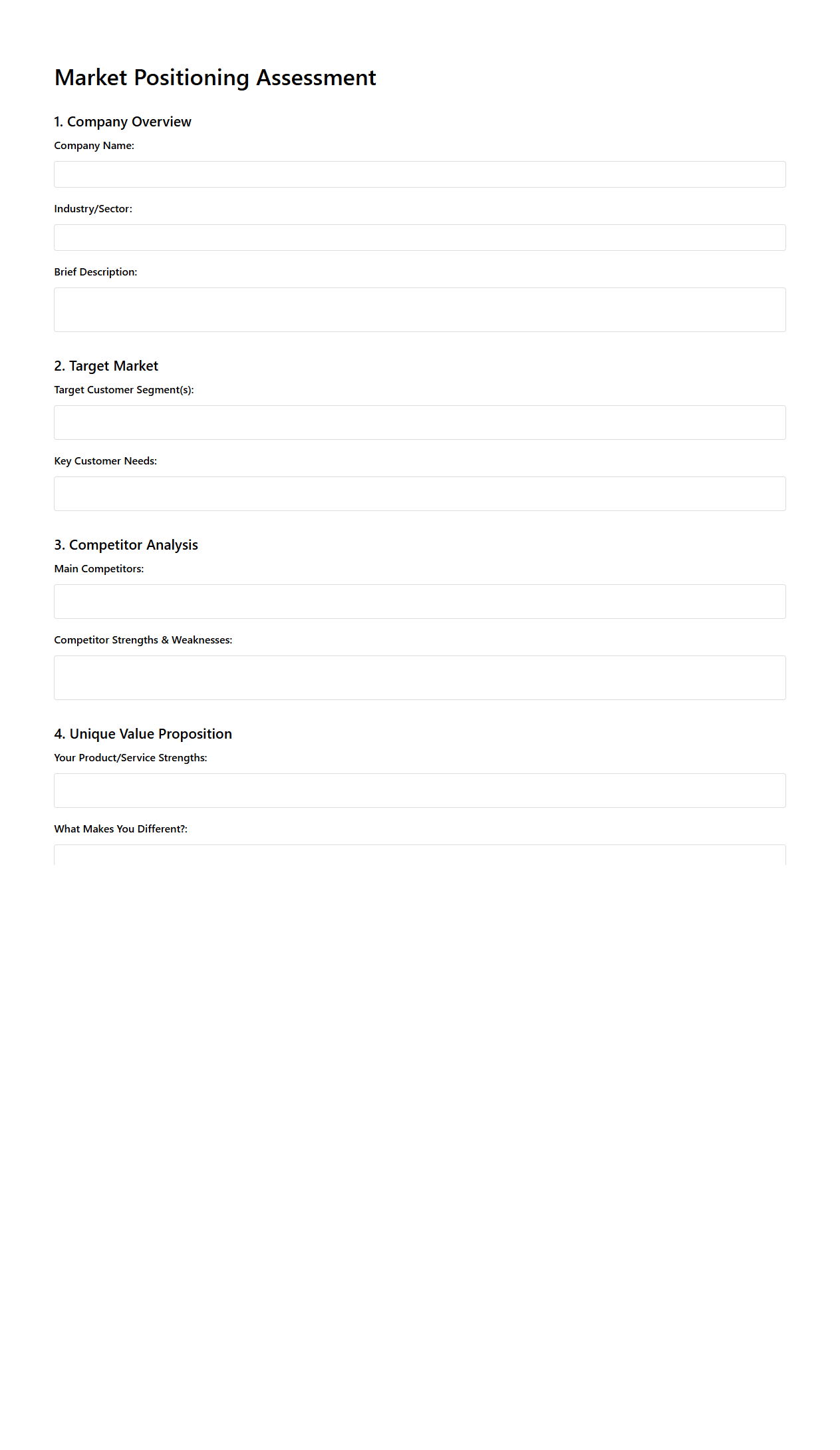 Market Positioning Assessment Document