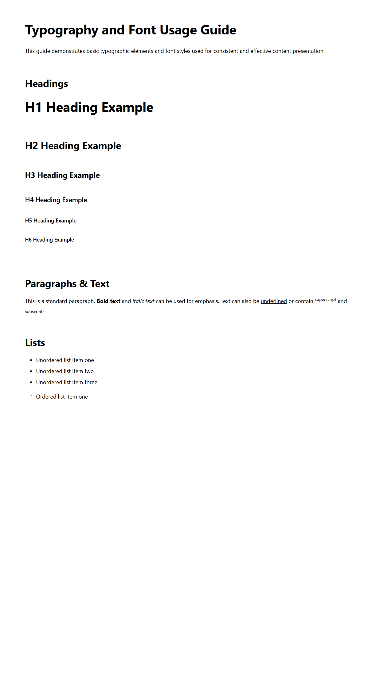 Typography and Font Usage Guide